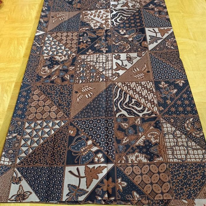 kain batik jarik cap motif perca tambal warna tanahan asli jogja solo
