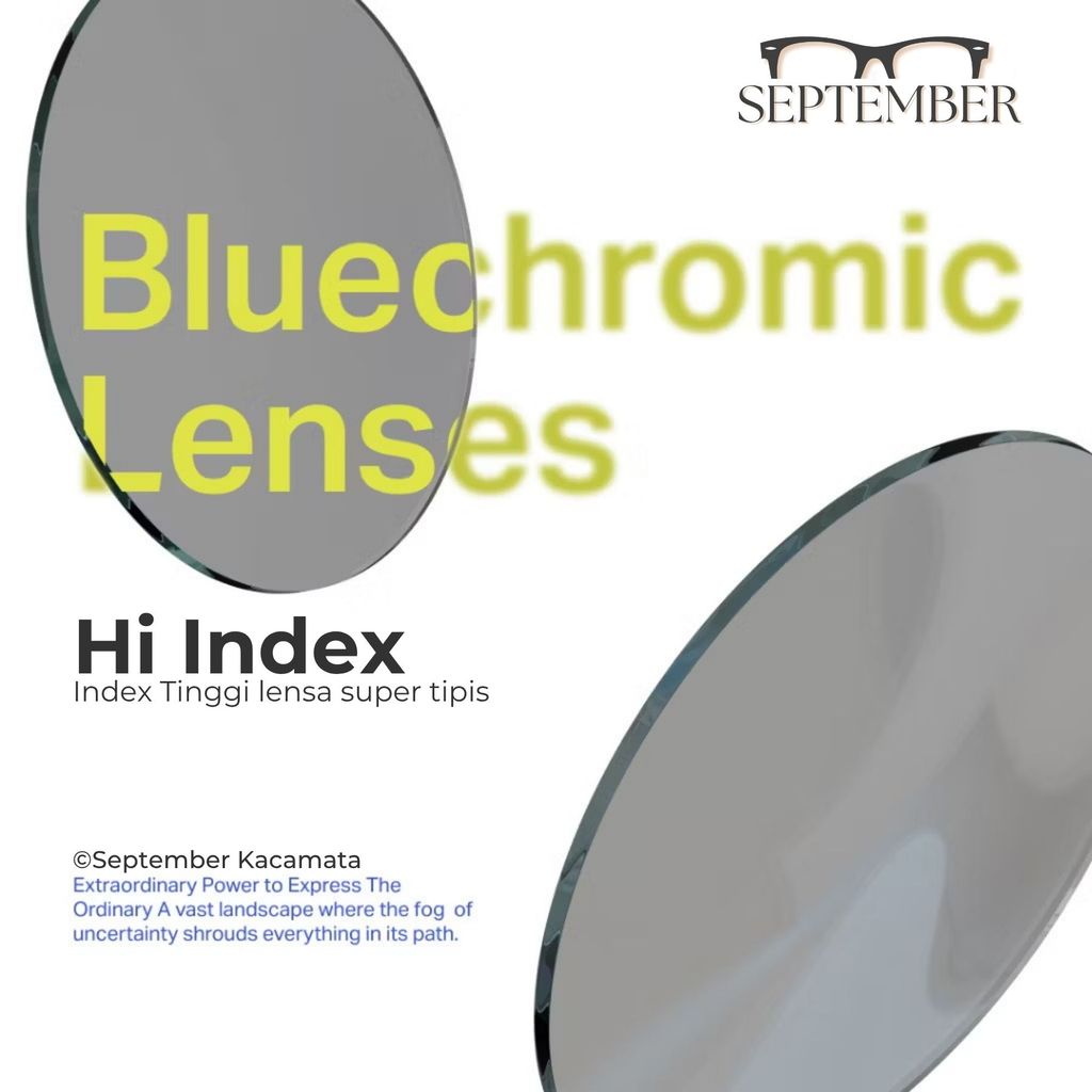 Lensa Kacamata Bluecromic Hi index/index tinggi Lensa Tipis Anti Radiasi + Anti Blue Ray + Photocrom