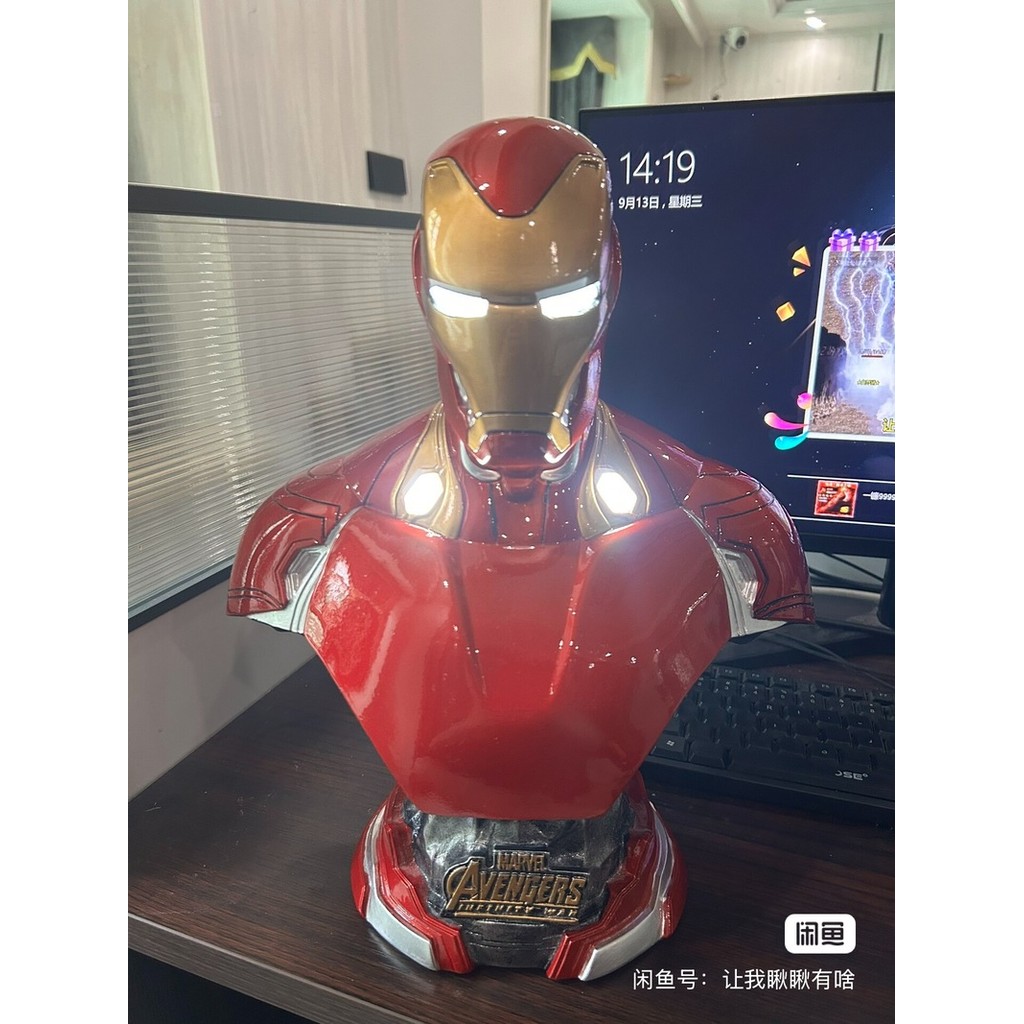 38cm/40cm Luminous Mk50 Iron Man Bust Resin Model Avengers League Chest Statue Sculpture Iron Man Fi