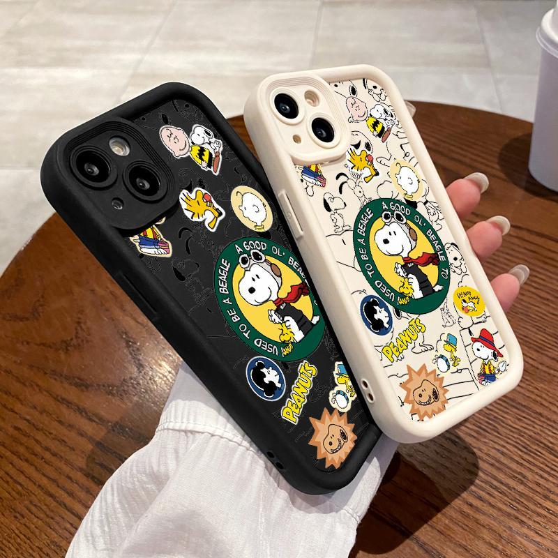 Case OPPO Reno5 4G 5G Reno3 Reno4 F Lite K Z Reno6 Soft Pro Camera Cartoons Snoopy Kesing Hp
