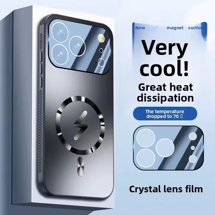 Magnet AG Frosted iPhone 17 Pro Max 17pro Case dengan Penutup Perlindungan Penuh Disipasi Panas untu