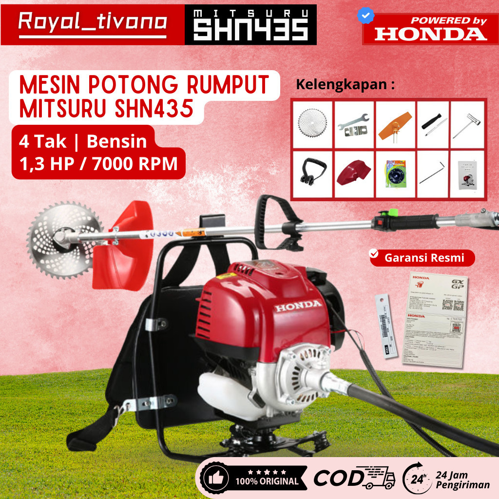 MESIN PEMOTONG RUMPUT Fullset dan Lengkap BGX435 Brush Cutter Mesin Potong Rumput  Original 4 Tak – 