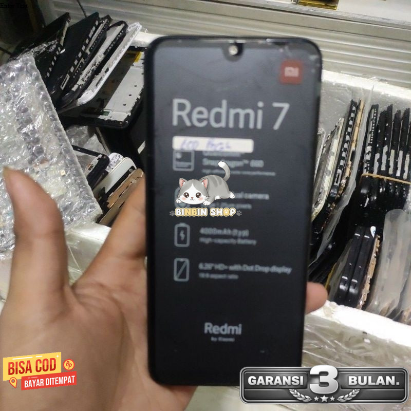 LCD REDMI 7 MINUS RETAK NORMAL BISA PAKAI MI MIX 1 2 KOMPATIBEL GARANSI FULLSET FRAME READY