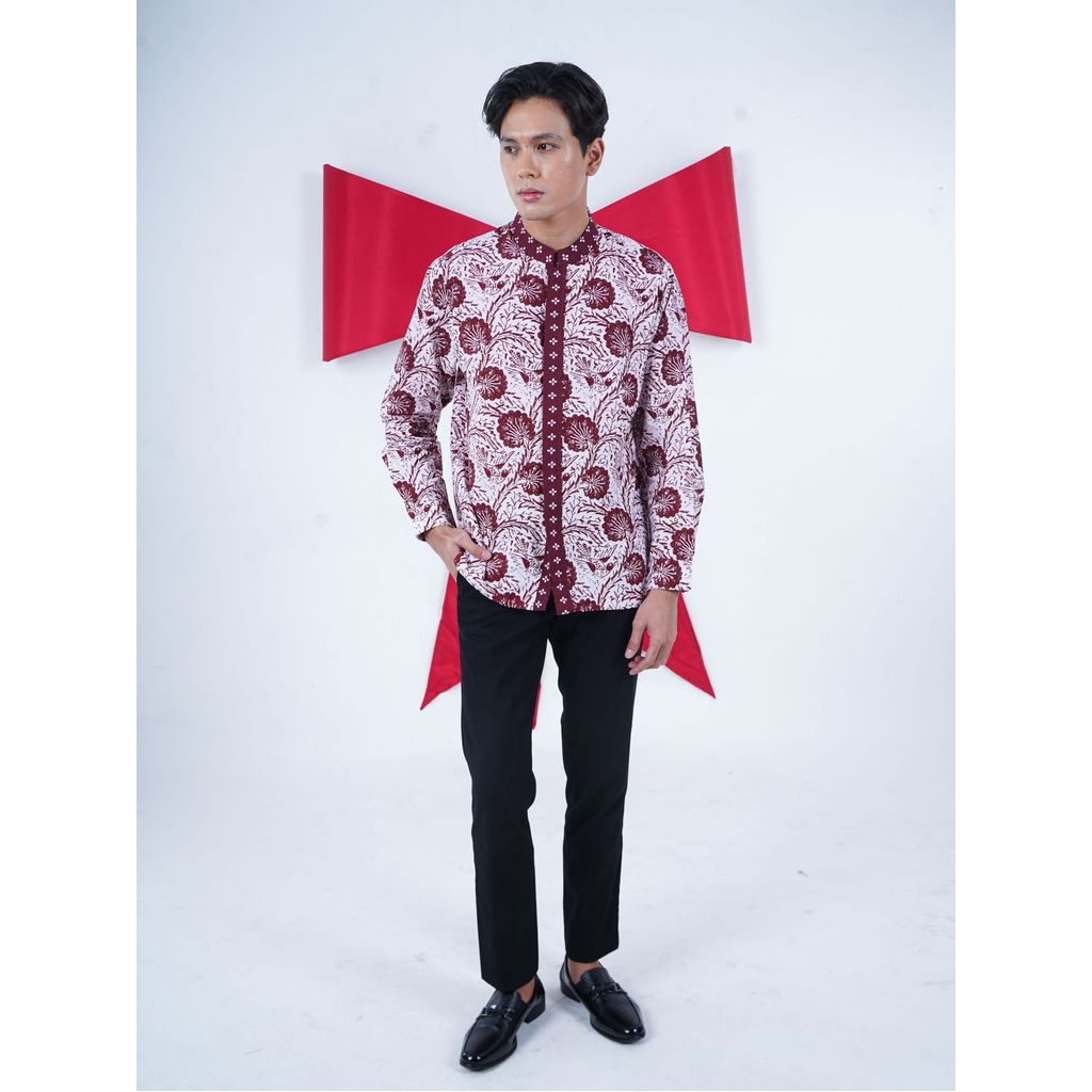MARGARIA BATIK - Kemeja Noel Bahan Katun - Kemeja Panjang Batik Pria - Chandika Series