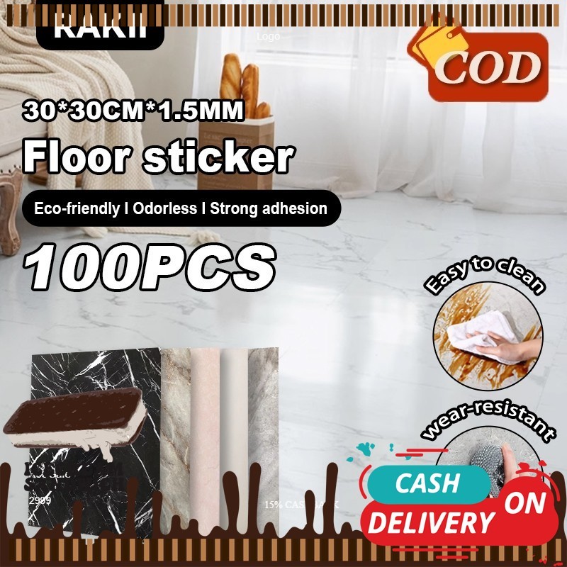 100pcs Stiker Lantai Vinyl Lantai Marmer (30 x 30 cm) / Stiker Vinyl Lantai Marmer Granit / Stiker L