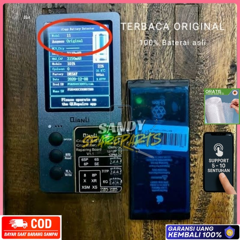 GARANSI EX KOMPATIBLE ADA VOCHER Baterai batu batre Battray Batterey Battry iPhone KOMPATIBLE 100% -