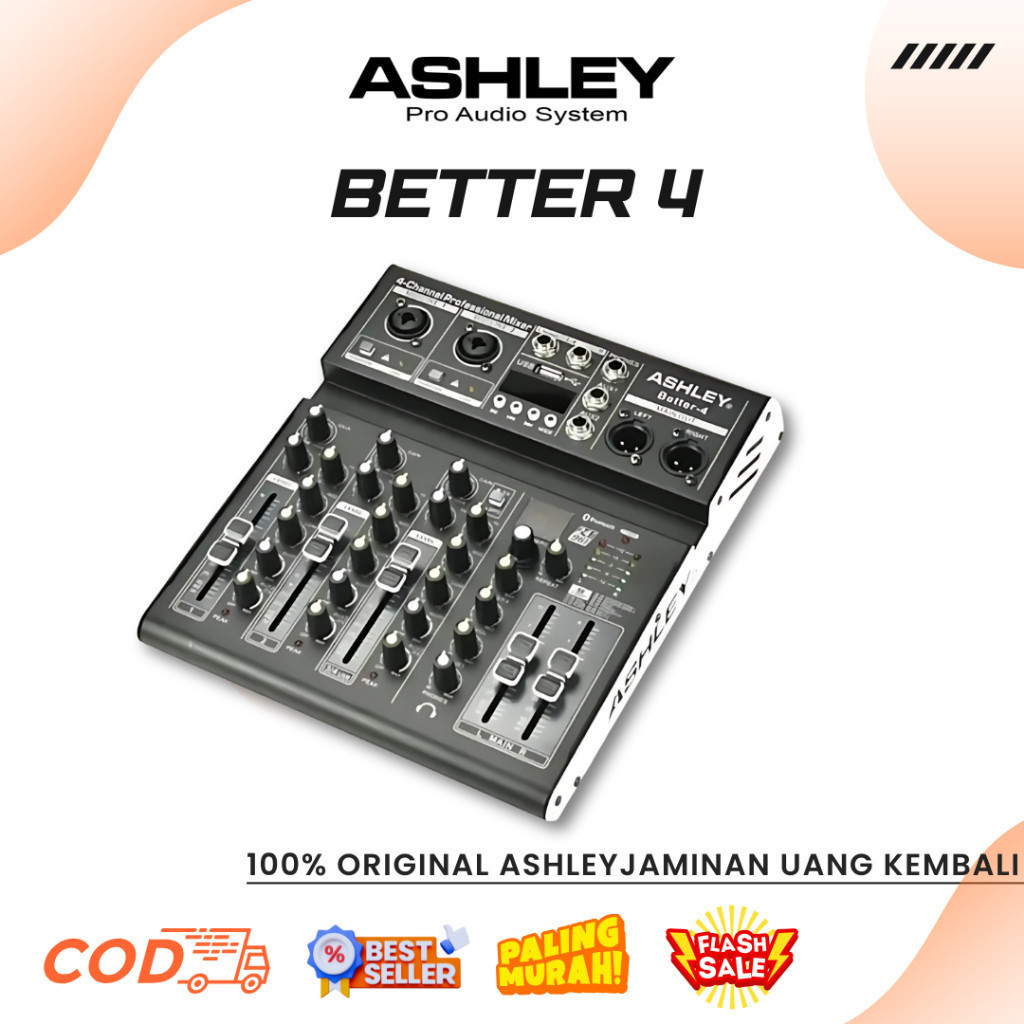 Mixer Ashley Better 4 4 Channel Mixer,2 Mono / 2 Stereo Original