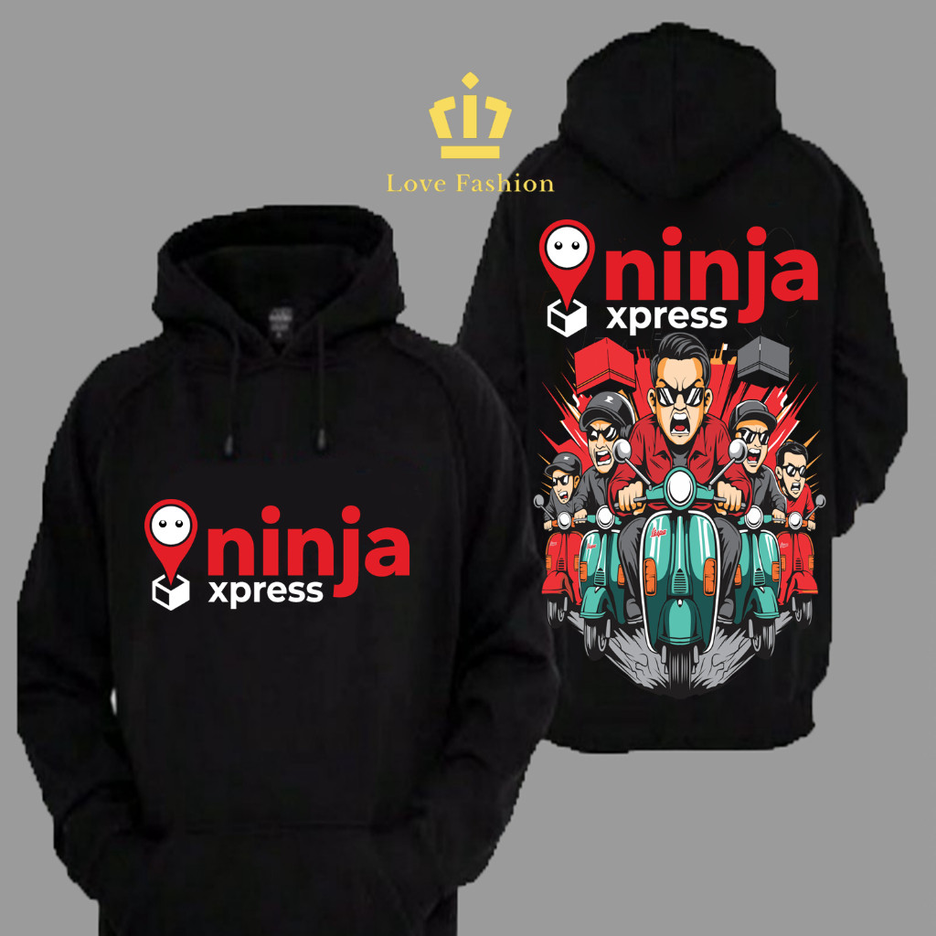 Sweater Hoodie Distro  Ninja Xpress Ekspedisi Vespa Matic Gasspoll Meluncur Premium Terbaru