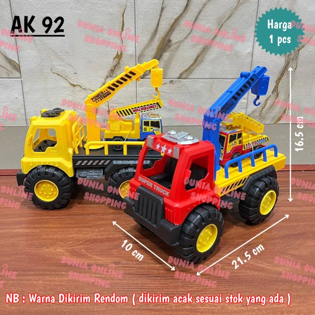 Mainan Truck Derek Muatan - Mainan Anak Truck Derek Mobil Construction