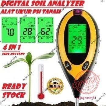 Hot Produk Digital Soil Analyzer Tester Meter Alat Ukur pH Tanah 4 in 1 - 4 Soil 1 kaki  Terbaik dan