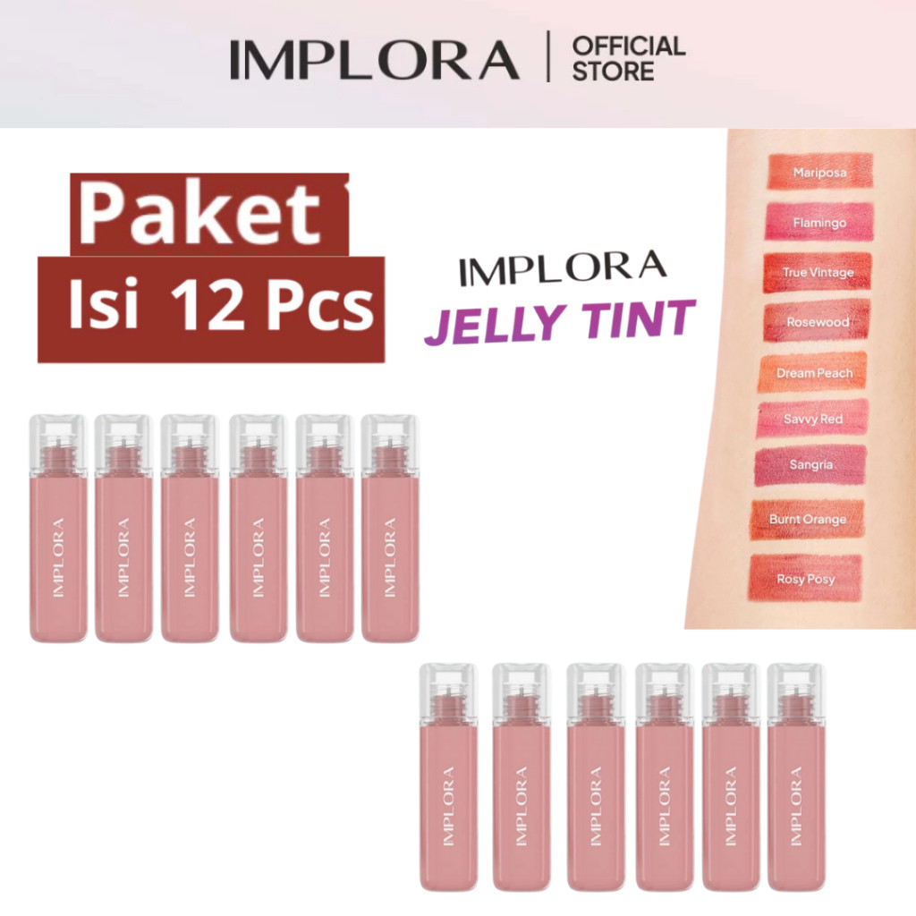 [Paket 1 Box Isi 12 Pcs] IMPLORA Jelly Tint With Omega & Vit E