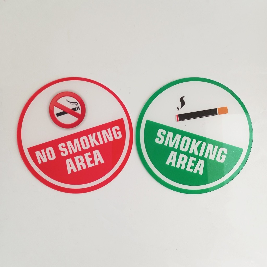 Akrilik Smoking Area/ Akrilik No Smoking Area/ Akrilik Area Merokok dan Dilarang Merokok
