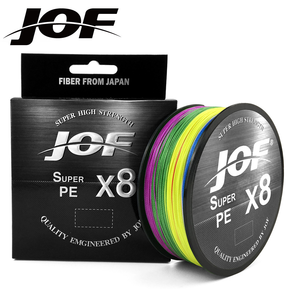 JOF Brand X8 Series Fishing Line 500/300/150M, Seawaterproof UVproof Si+ Coating, 8 Weaves Smooth Mu