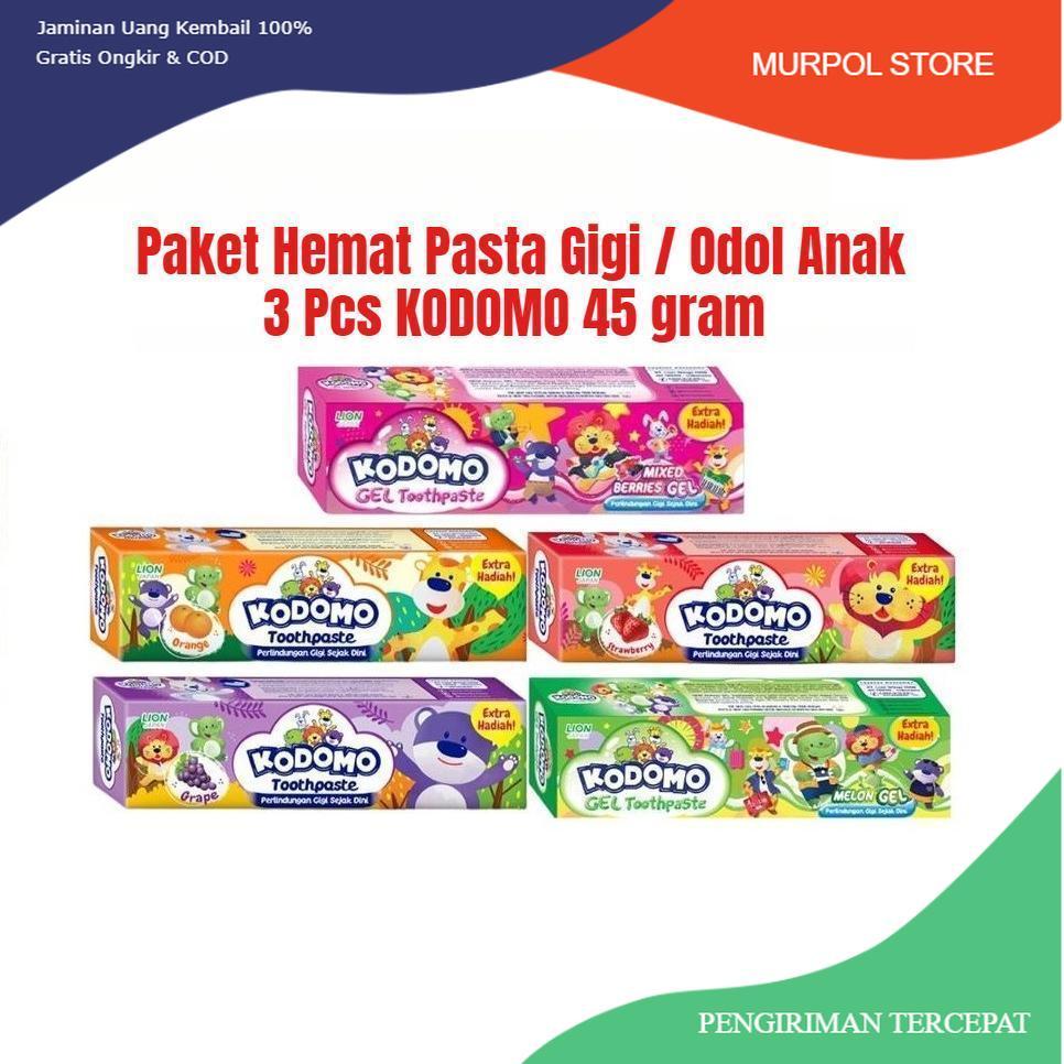 PAKET HEMAT 3 Pcs KODOMO PASTA GIGI ODOL ANAK 45 gram