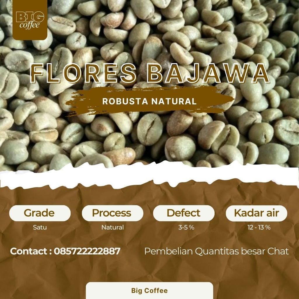 green Bean  biji kopi Robusta Flores Bajawa - Fine