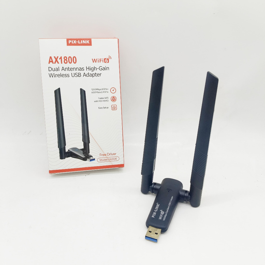 WIFI6  PIXLINK AX180 UAX06 DUAL BAND Adaptor Wifi6 Pixlink AX180 UAX06 Pixlink Wifi6 Adapto