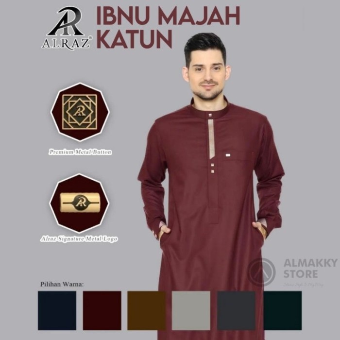 JUBAH ALRAZ IBNU MAJAH PREMIUM KATUN - Gamis Pria Al Raz Almakky Store