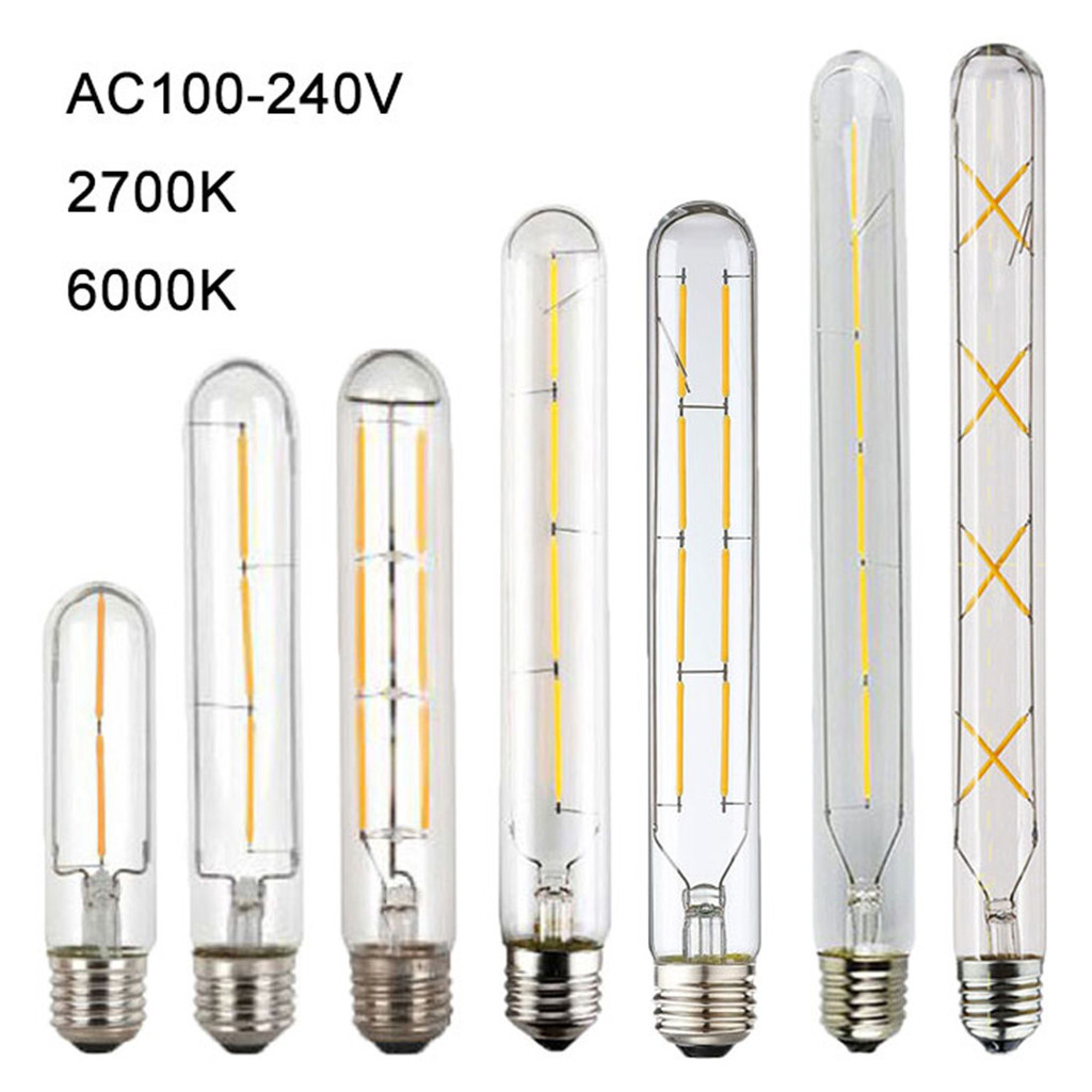100-240V 6000K LED Filament Light Bulb 110V 120V 6500K Tubular Edison Bulbs T10 T185 T225 T30 T300 L