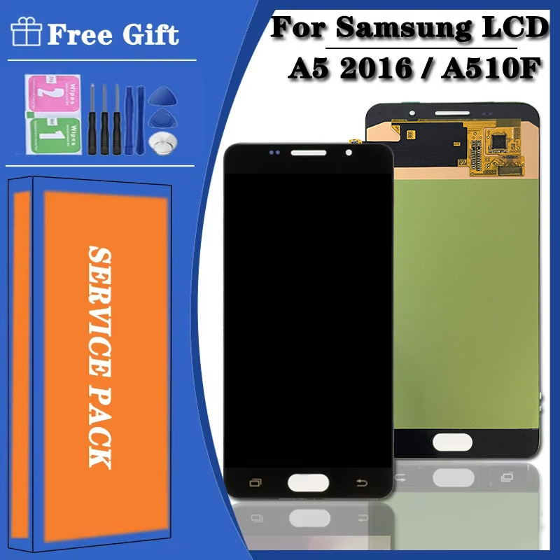 Super AMOLED  Test LCD for Samsung  A5 2016 A510F A510M A510FD A5100 A510 LCD Display Touch Screen D