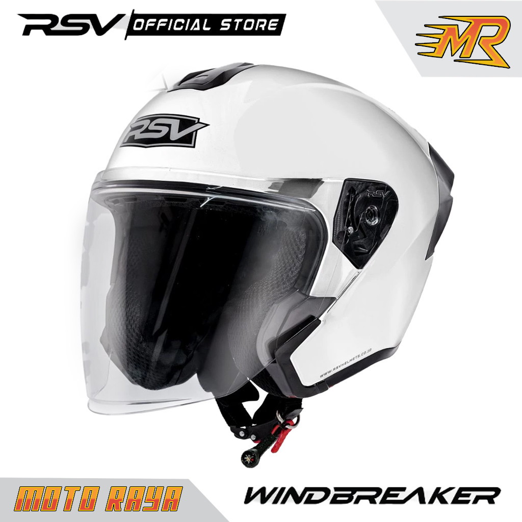 HELM RSV WINDBREAKER WHITE GLOSSY RSV HELMET HALF FACE