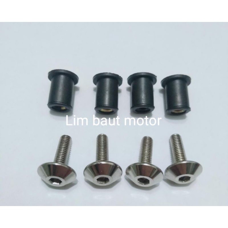 Baut visor baut windshield vixion xride ninja kunci L ( 4set)