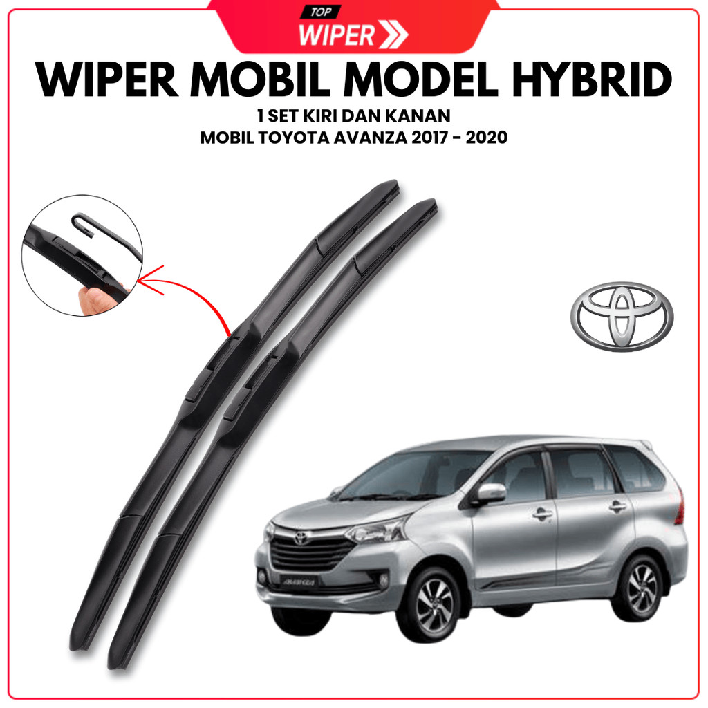 Wiper Hybrid Mobil Toyota Avanza 2017-2020 Satu Pasang Kiri Kanan