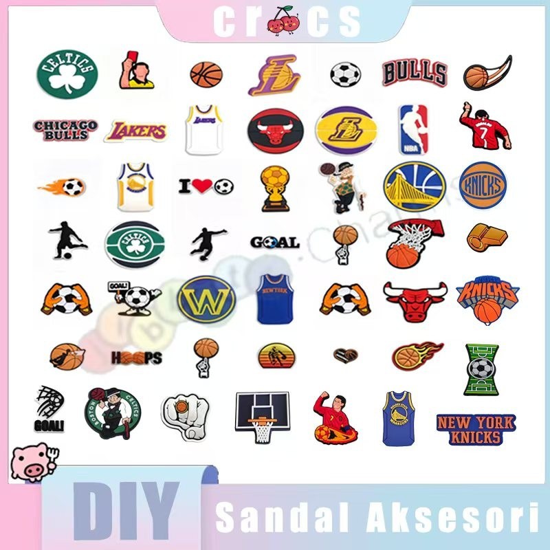 Hot Hiasan Sandal Pin Sandal Dekorasi Sandal Buah Jimat Buaya Bintang Sepak Bola DIY Kartun Bakiak O