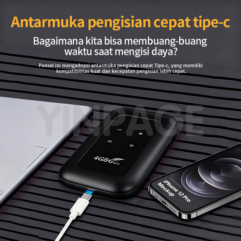 Tergacor4G/5G LTE Modem WiFi Portable Router | Mini Router Nirkabel | Mifi Hotspot WiFi Saku 300Mbps