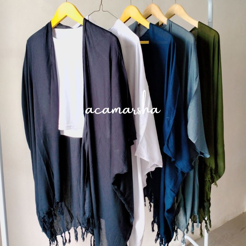 Outer Rayon Polos Katun Batwing Warna Navy