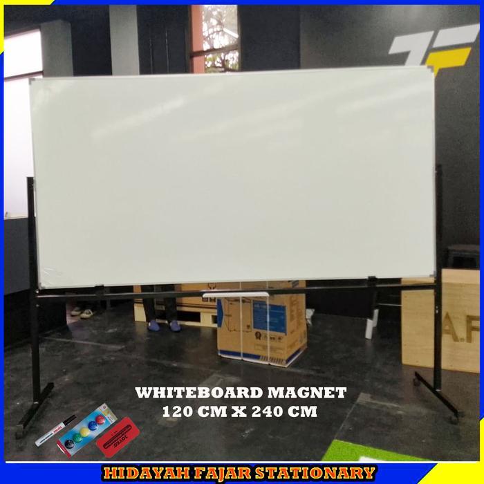 papan tulis standing - whiteboard magnet 120 x 240 - MAGNET
