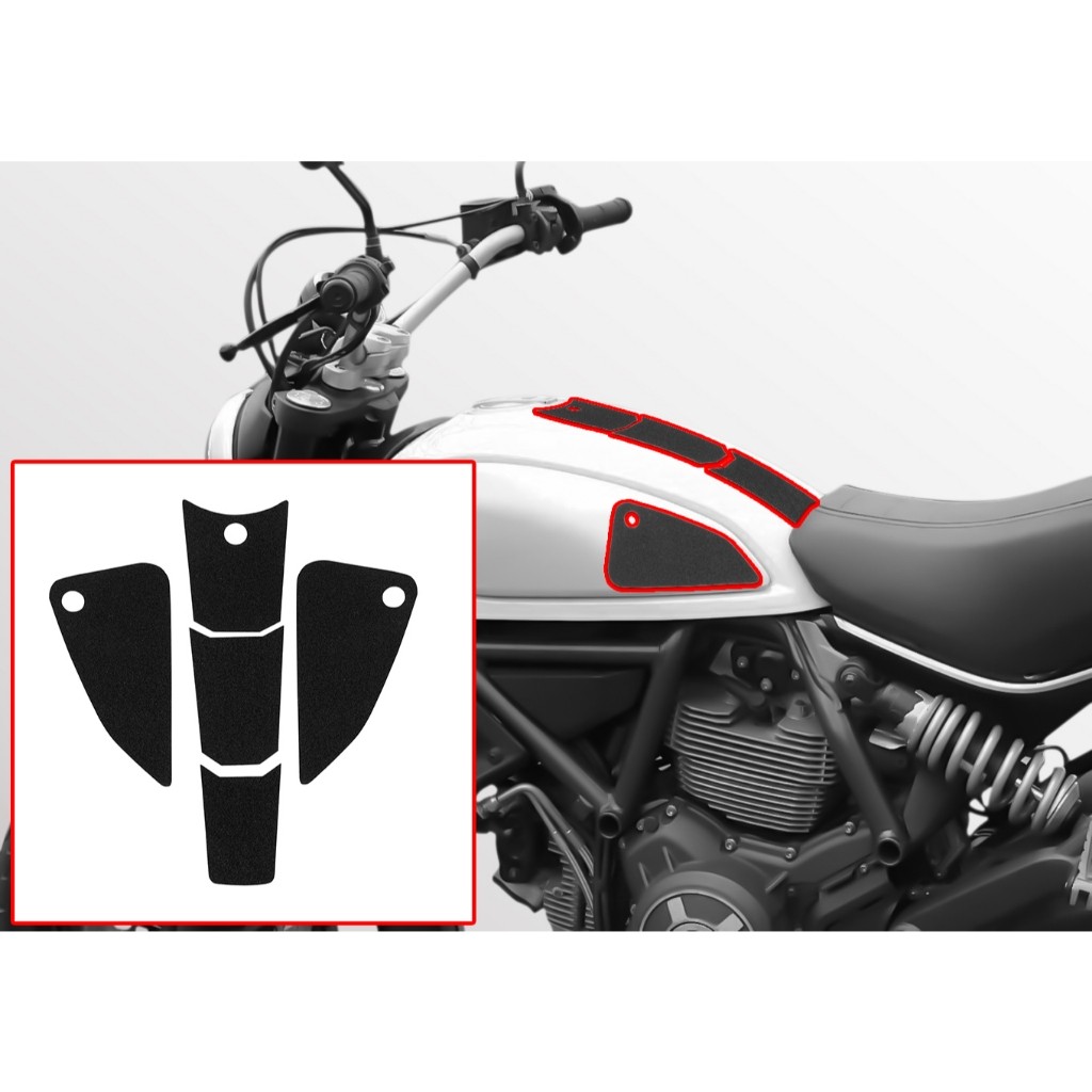 Side + Center Tankpad Ducati Scrambler 800 Slim Tankpad Samping + Tengah PROF.COMFORTO