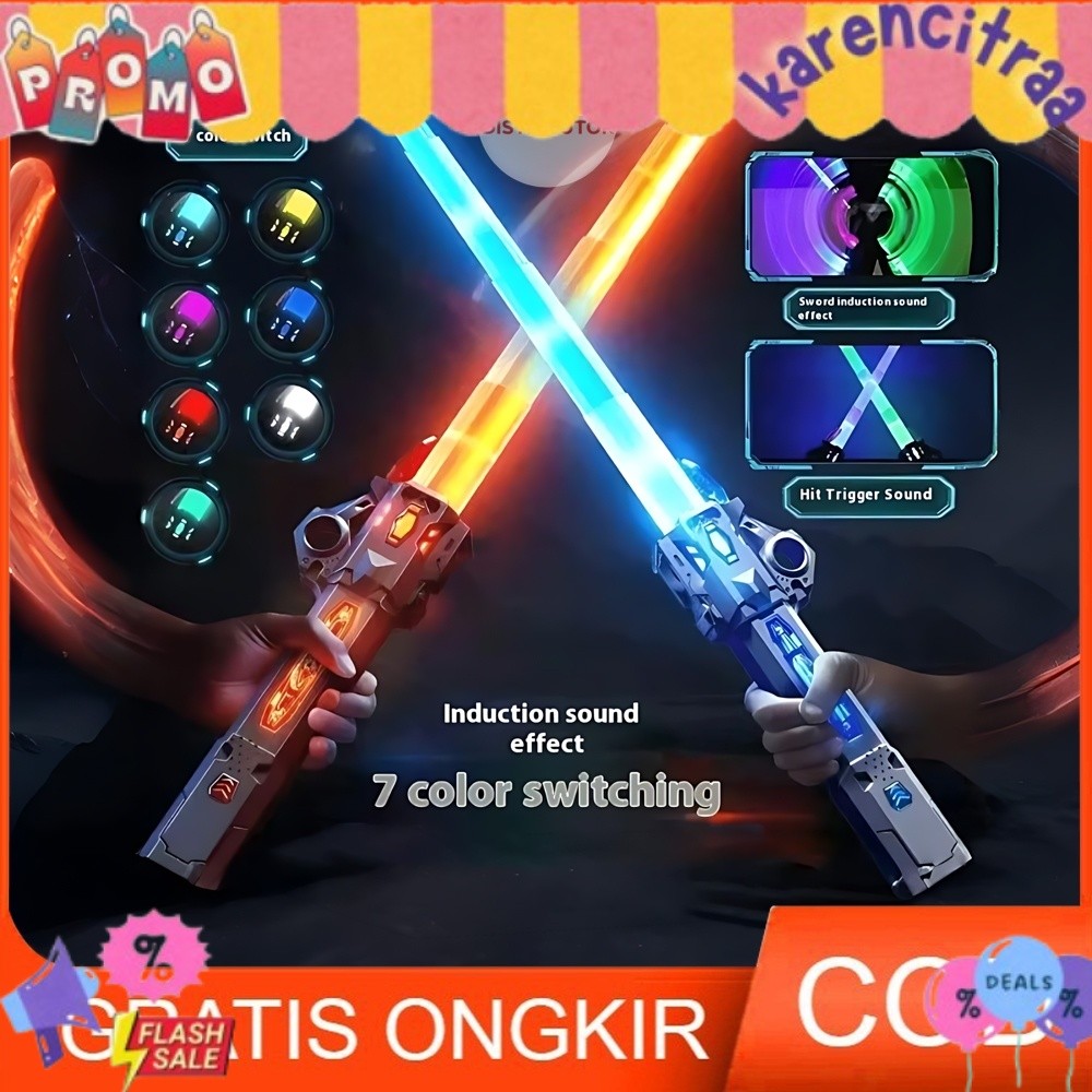 LIGHT SABER TELESCOPIC Mainan Pedang Laser Light Saber LED Lampu Anak LED NEW ARRIVAL 