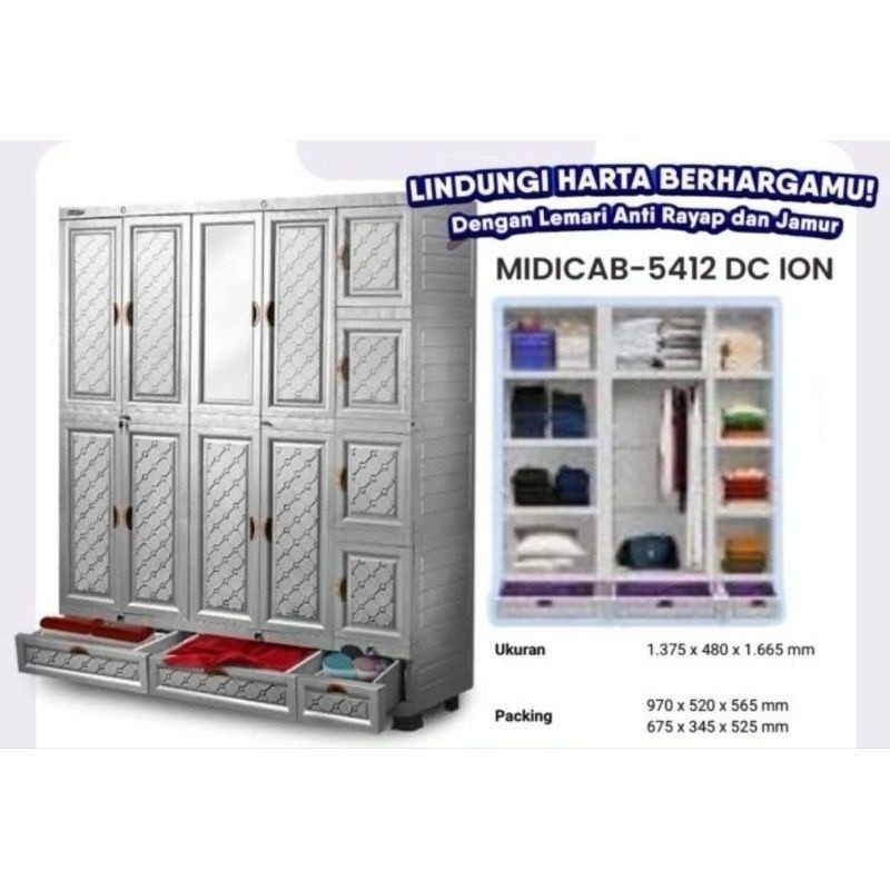 NAPOLLY - MCAB 5412 DC ION | 5517 | 4408 PUMA | 4512 | 3408 PUMA | 3511| lemari 5 pintu napolly | le