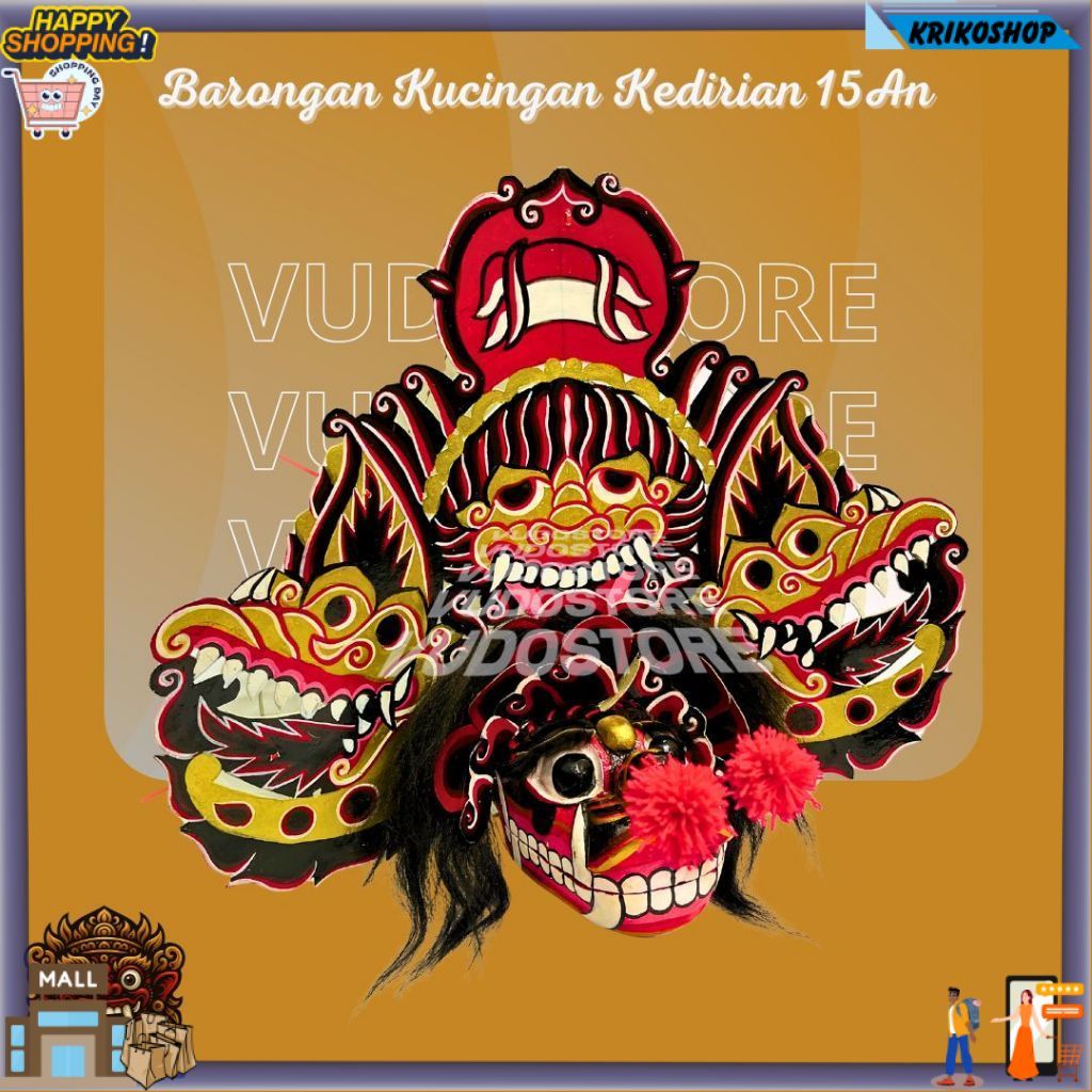 Barongan Asli Buat Pentas Ukuran 15 Barongan Kucingan Kedirian KKS -70