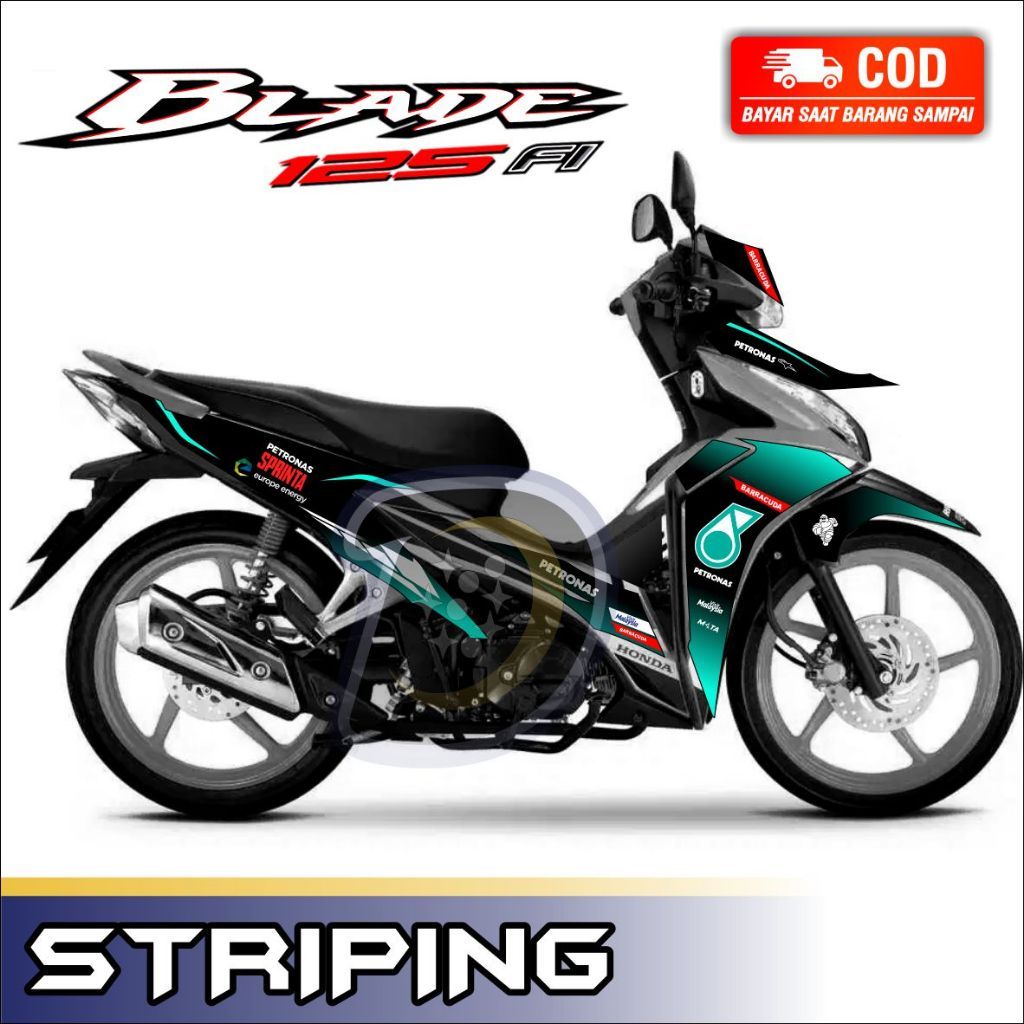 Striping Lis Blade New 125 Stiker Lis Variasi Honda Blade New Stiker Motor Honda Blade New Petronas