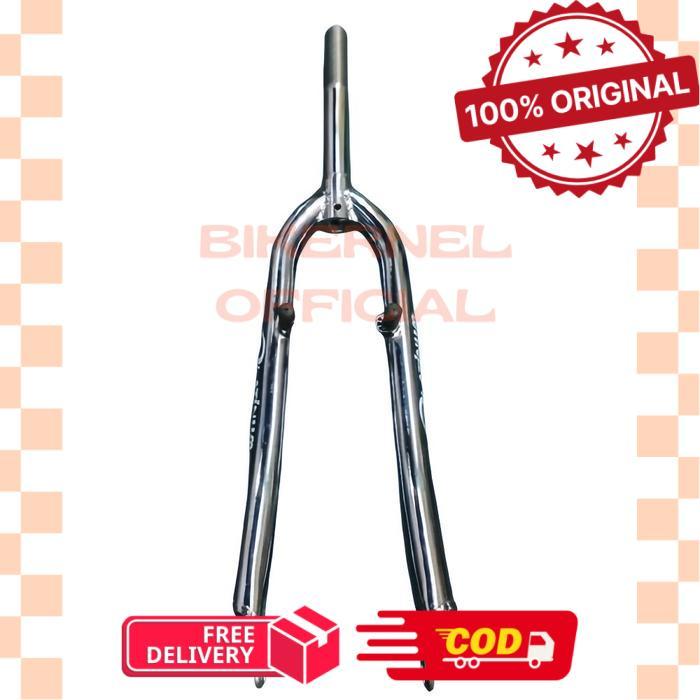 Fork 26 Inch Platinum CP Steel Taiwan for MTB 26 / Federal - Standar 25.4 Drat Silver Rigid Pivot - 