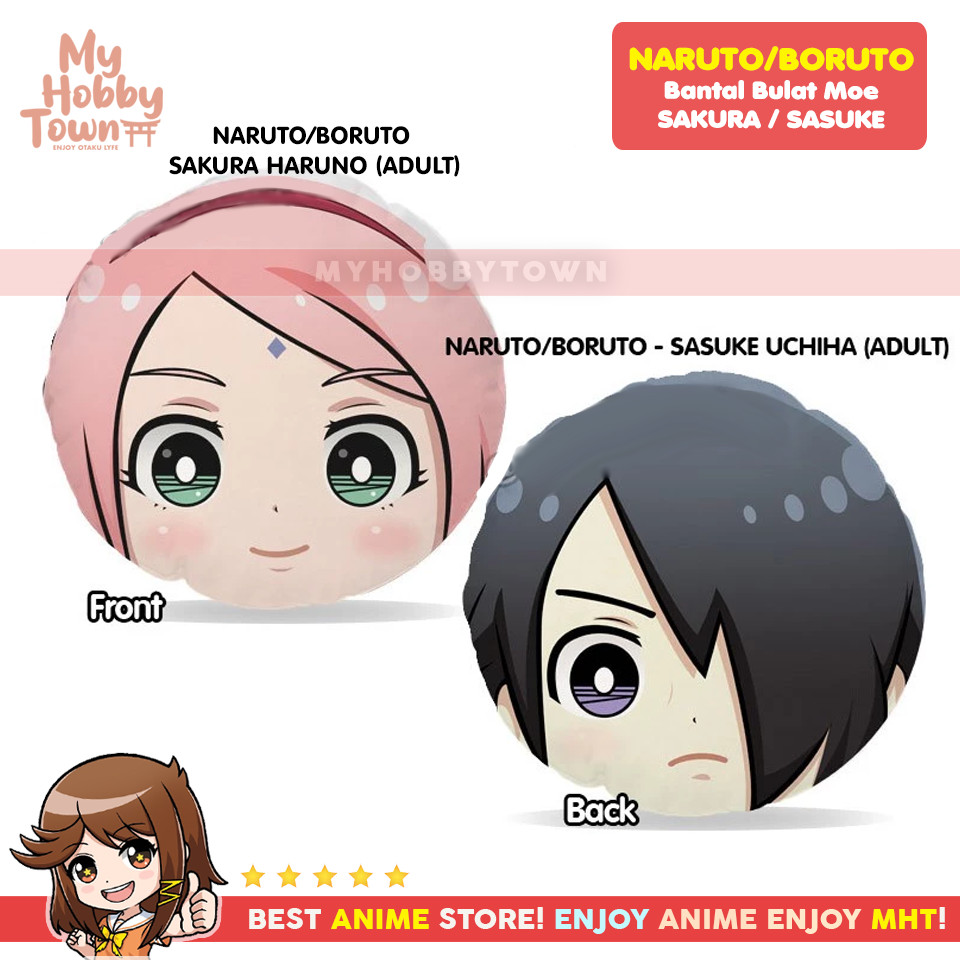 Bantal Bulat Boruto : Sasuke - Sakura Uchiha Plush Doll - Round Plushie