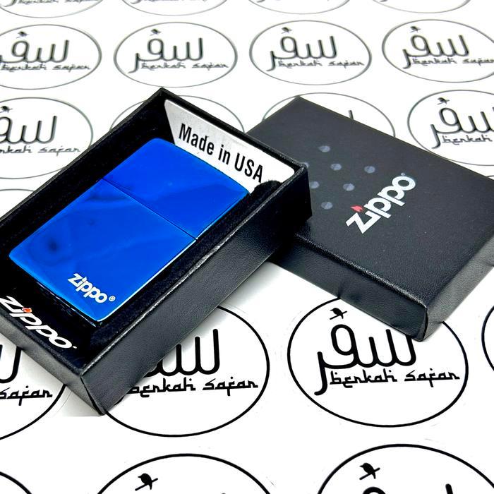 Korek Zippo Blue Sapphire High Polish Windproof Logo Original