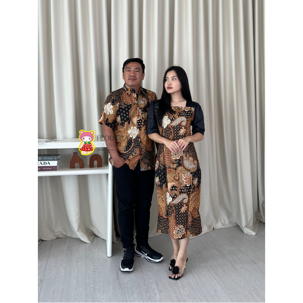 grosirr  DRESS RAMONA / Dress midi / Dress couple / dress konangan / gaun pesta / Dress kids batik c