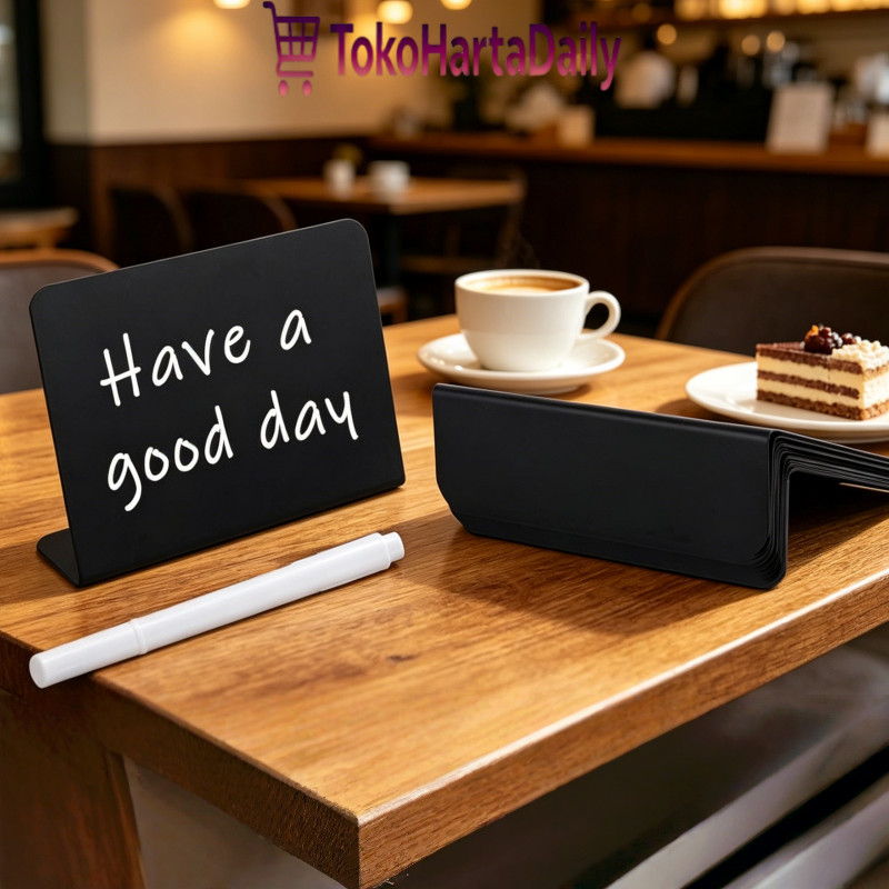 5PCS Letter Board Papan Menu Mini Chalkboard Stand Papan Tulis Reserved Portable Kopi