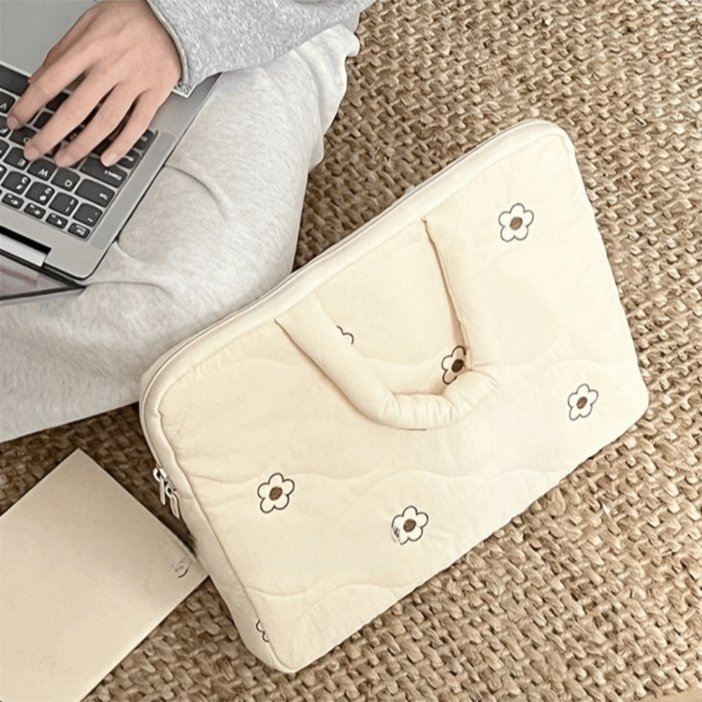 Single Shoulder Laptop Sleeve Cover Bag Solid Color Soft Case Computer Protective Case Shockproof Li