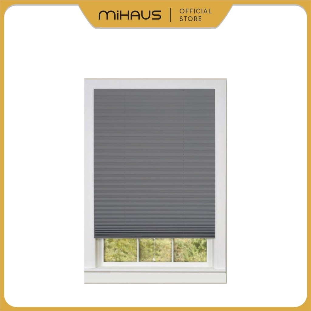 TERLARIS IKEA MIHAUS SCHOTTIS Tirai / gorden lipat anti tembus cahaya, abu-abu tua SC1225