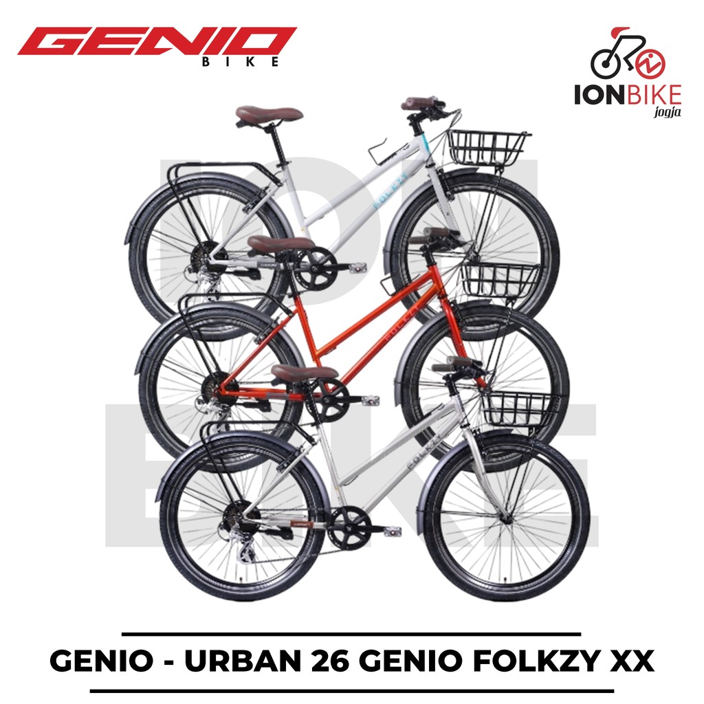 Sepeda Urban 26 Genio FOLKZY XX Commuter Kalcer Terbaru With Bagasi - Touring Bike Kota Gravel Hybri