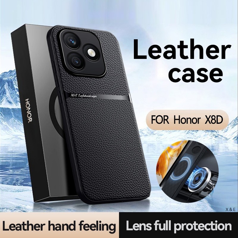 Honor X8D HonorX8D X8 D X 8D Casing Kulit Lembut Penutup Ponsel Magnetik Anti Sidik Jari Casing Bela