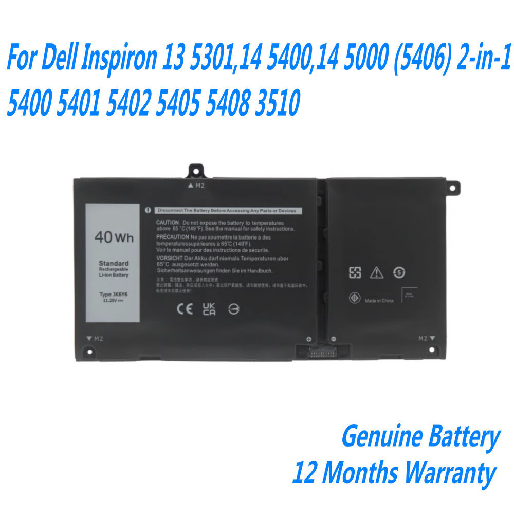 NEW JK6Y6 C5KG6 CF5RH Laptop Battery For Dell Inspiron 13 5301,14 5400,14 5000 (5406) 2-in-1 5400 54