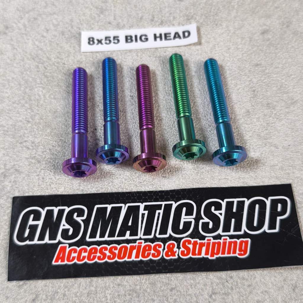 Baut Probolt Titanium M8x60 Bighead Drat 12 Panjang 6cm / baut titanium m8x60 bighead titanium