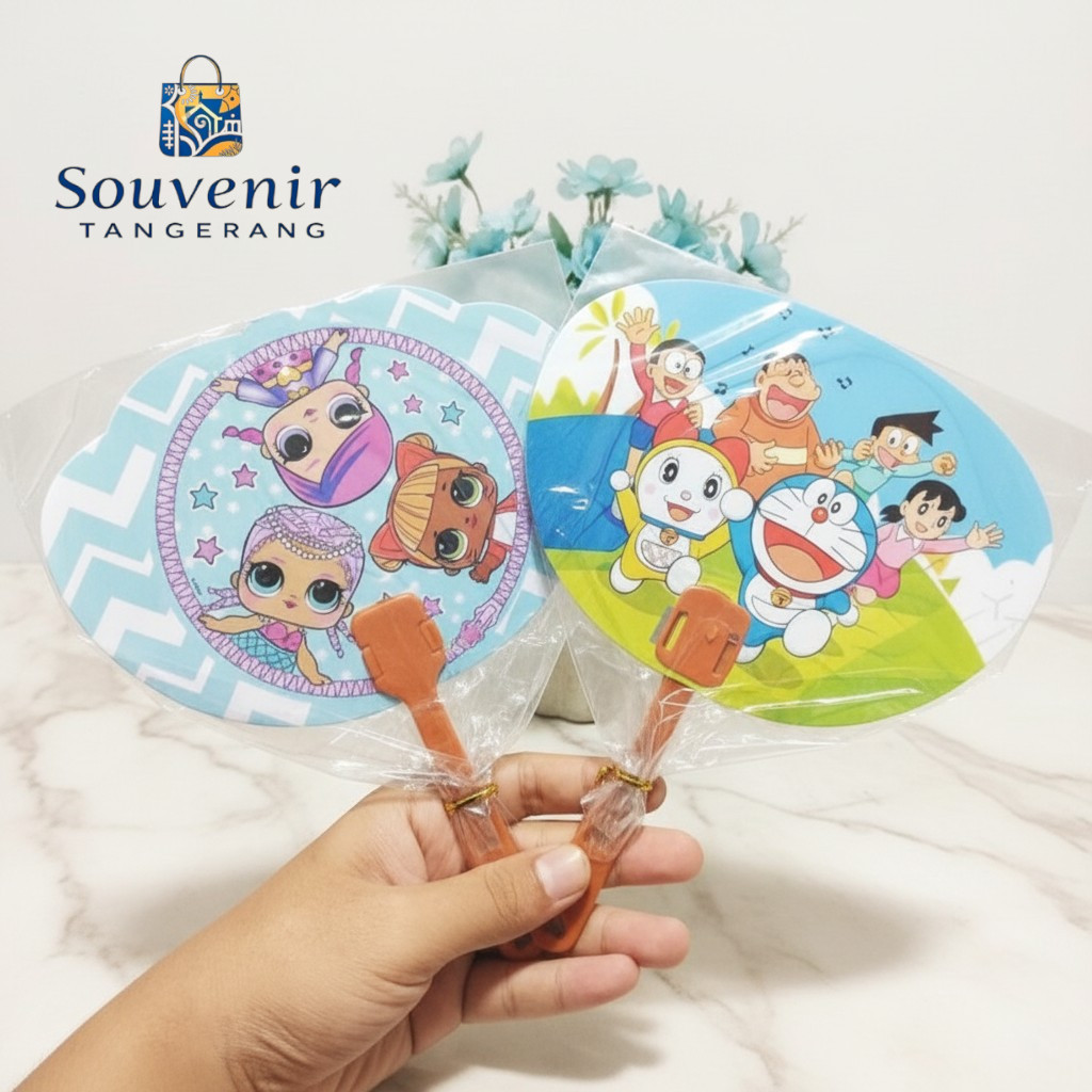 Kipas Plastik SOUVENIR PERNIKAHAN SOUVENIR ULANG TAHUN SOUVENIR ULTAH KIPAS KARAKTER KEMAS PLASTIK