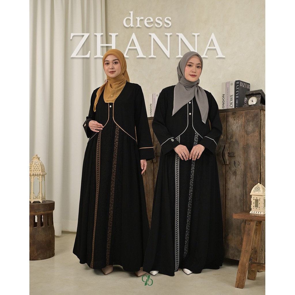 GREENISM - Zhanna Dress Jet black Gold Silver | Gamis Mewah Elegan Terbaru 2025