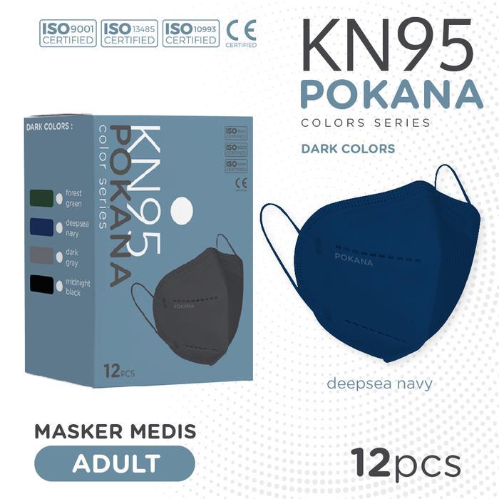 POKANA KN 95 6 -ply Earloop Surgical Face Mask Adult - Dark Series - Deepsea Navy