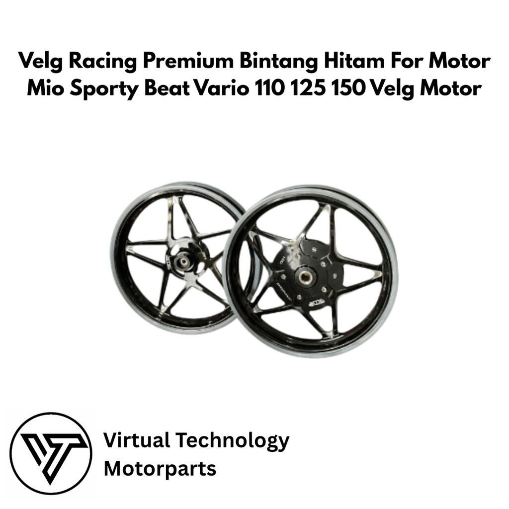 Velg Racing Premium Bintang Hitam For Motor Mio Sporty Beat Vario 110 125 150 Velg Motor